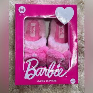 Barbie Pink Plush Slippers